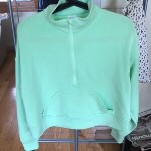 Women's  Green Quarter-Zip Top